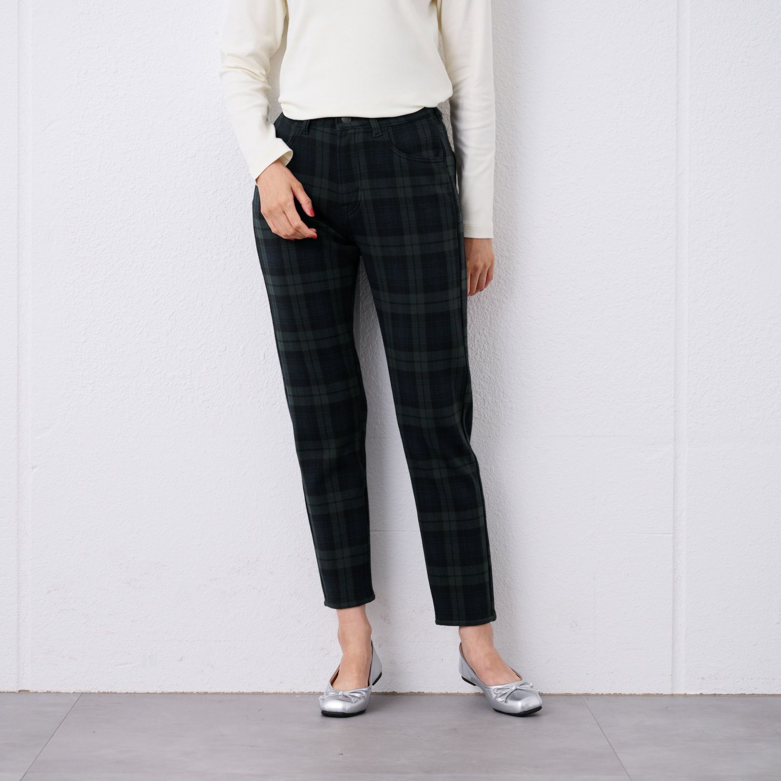 アルガンオイル　裏シャギースリムパンツ