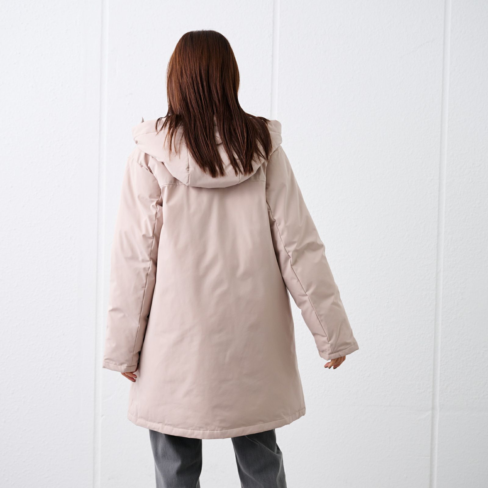 ピースフィットウォーム　保温中わたボリュームフードロングコート