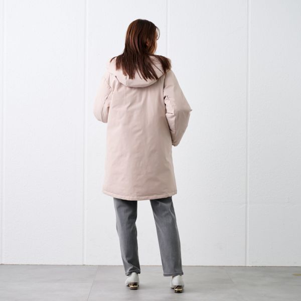 ピースフィットウォーム　保温中わたボリュームフードロングコート