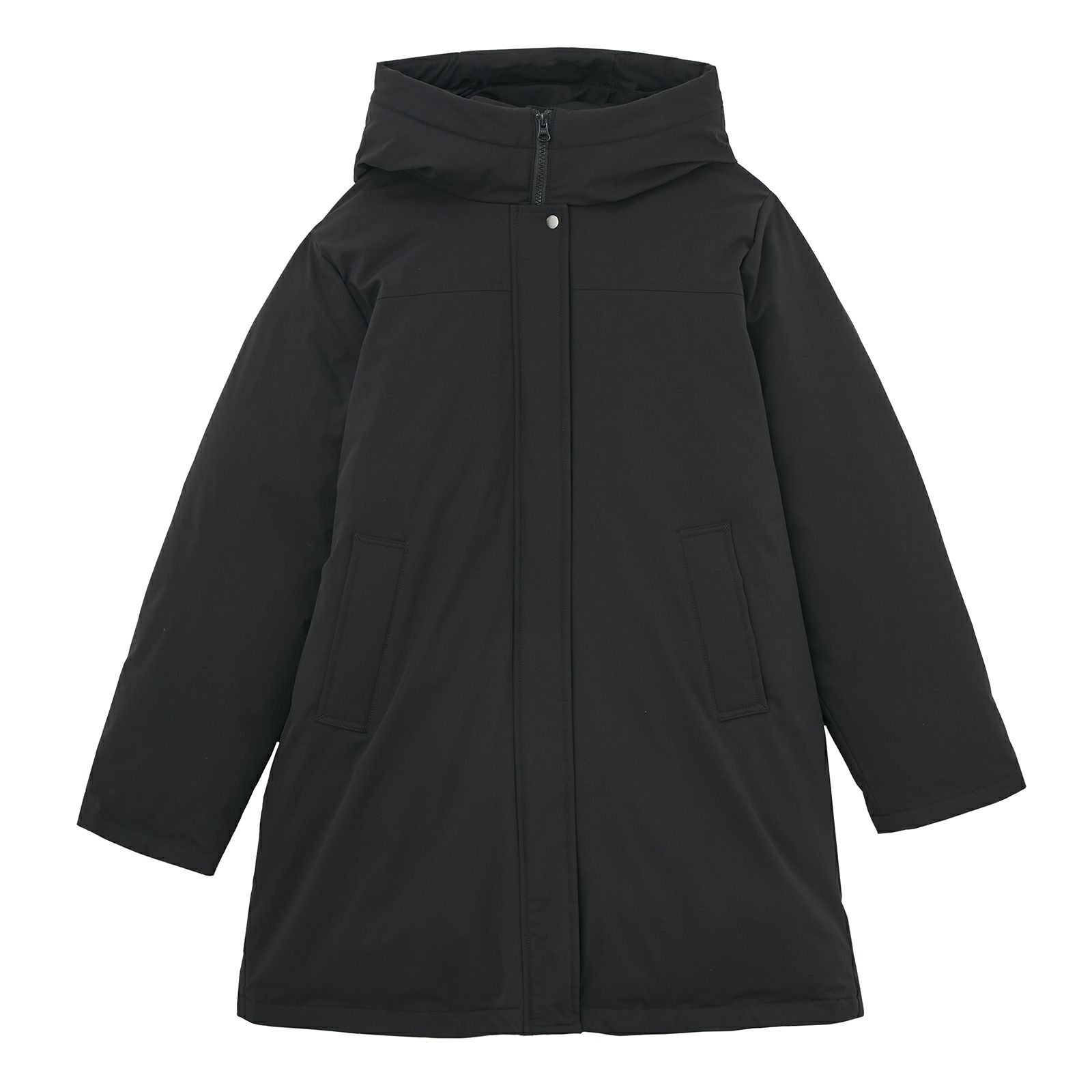 ピースフィットウォーム　保温中わたボリュームフードロングコート