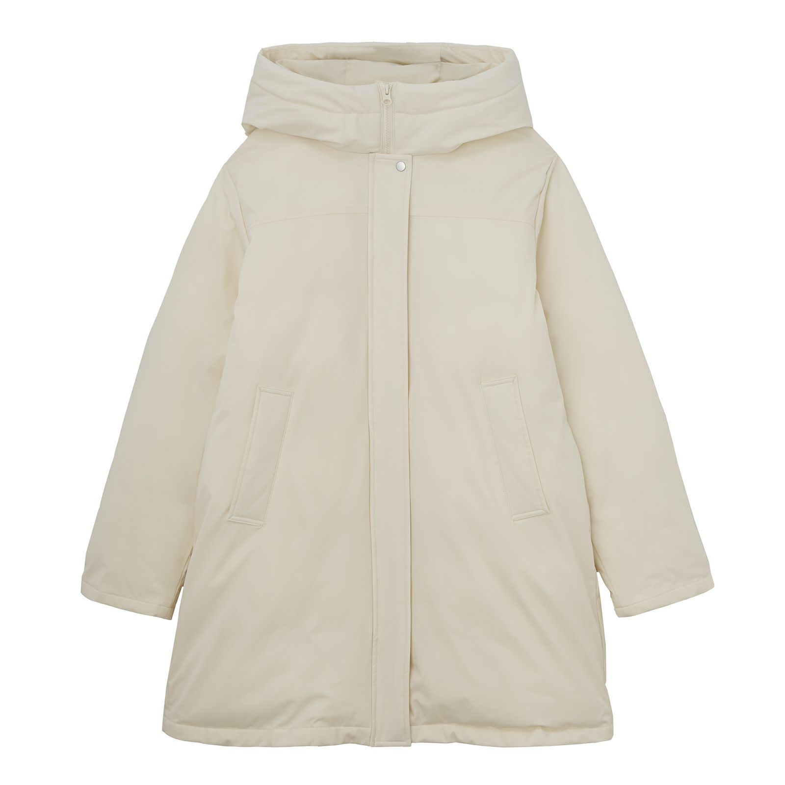 ピースフィットウォーム　保温中わたボリュームフードロングコート