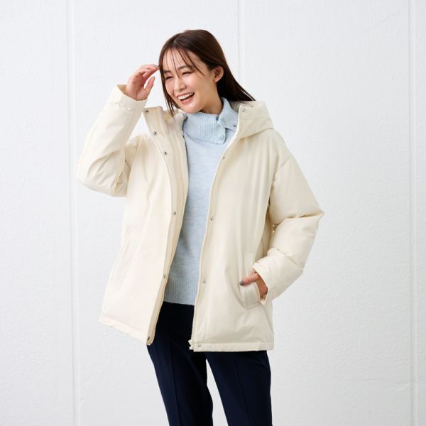 ピースフィットウォーム　保温中わたボリュームフードブルゾン