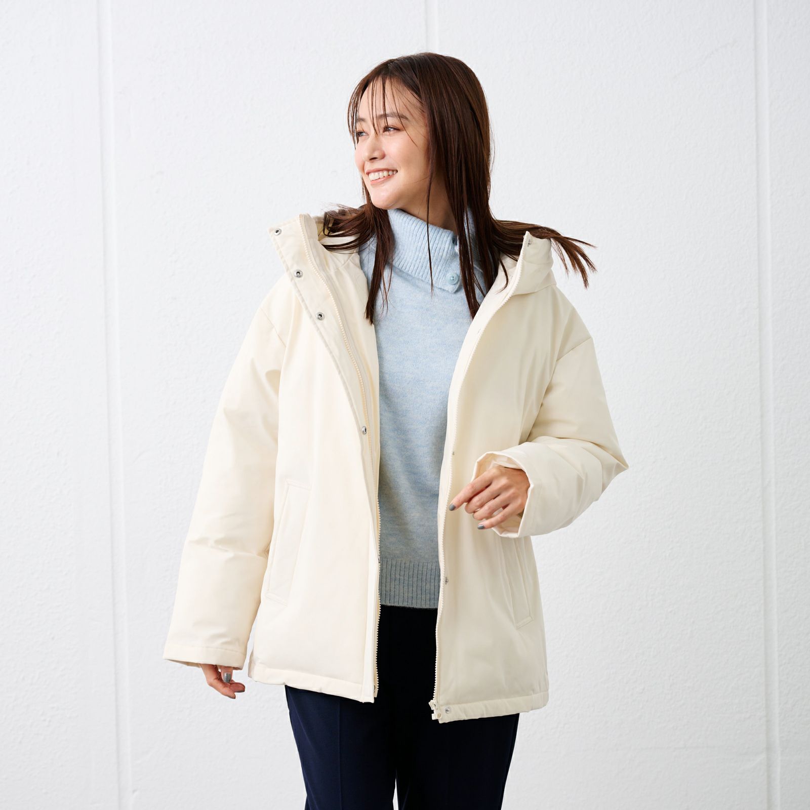 ピースフィットウォーム　保温中わたボリュームフードブルゾン