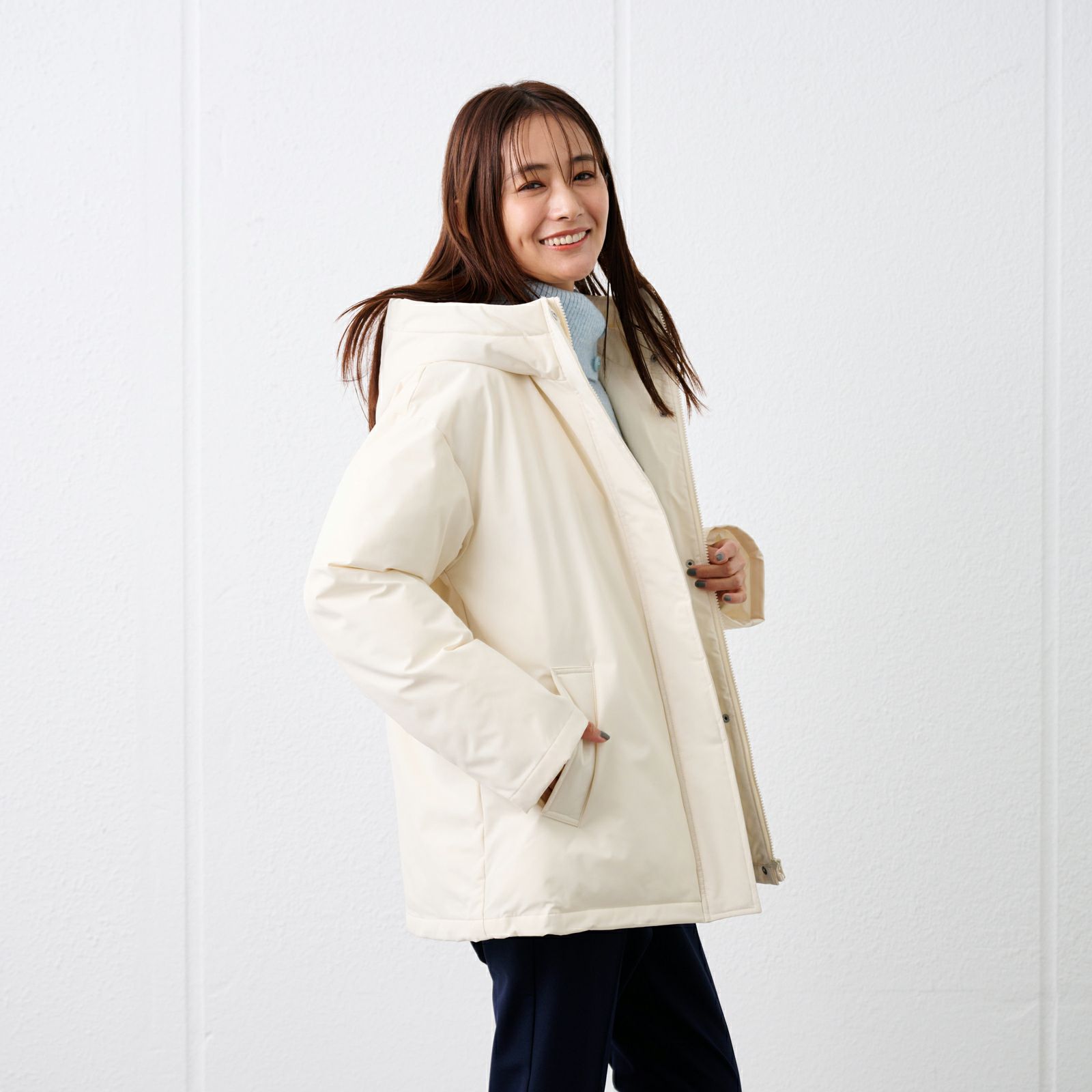 ピースフィットウォーム　保温中わたボリュームフードブルゾン