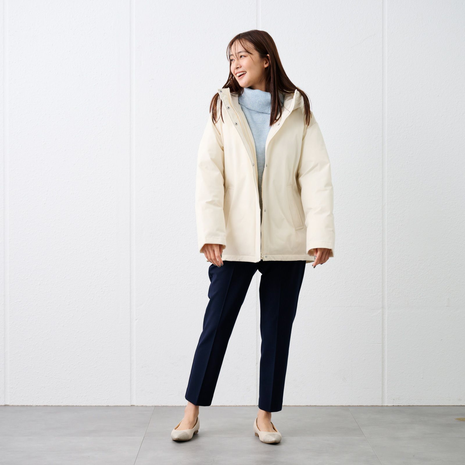 ピースフィットウォーム　保温中わたボリュームフードブルゾン