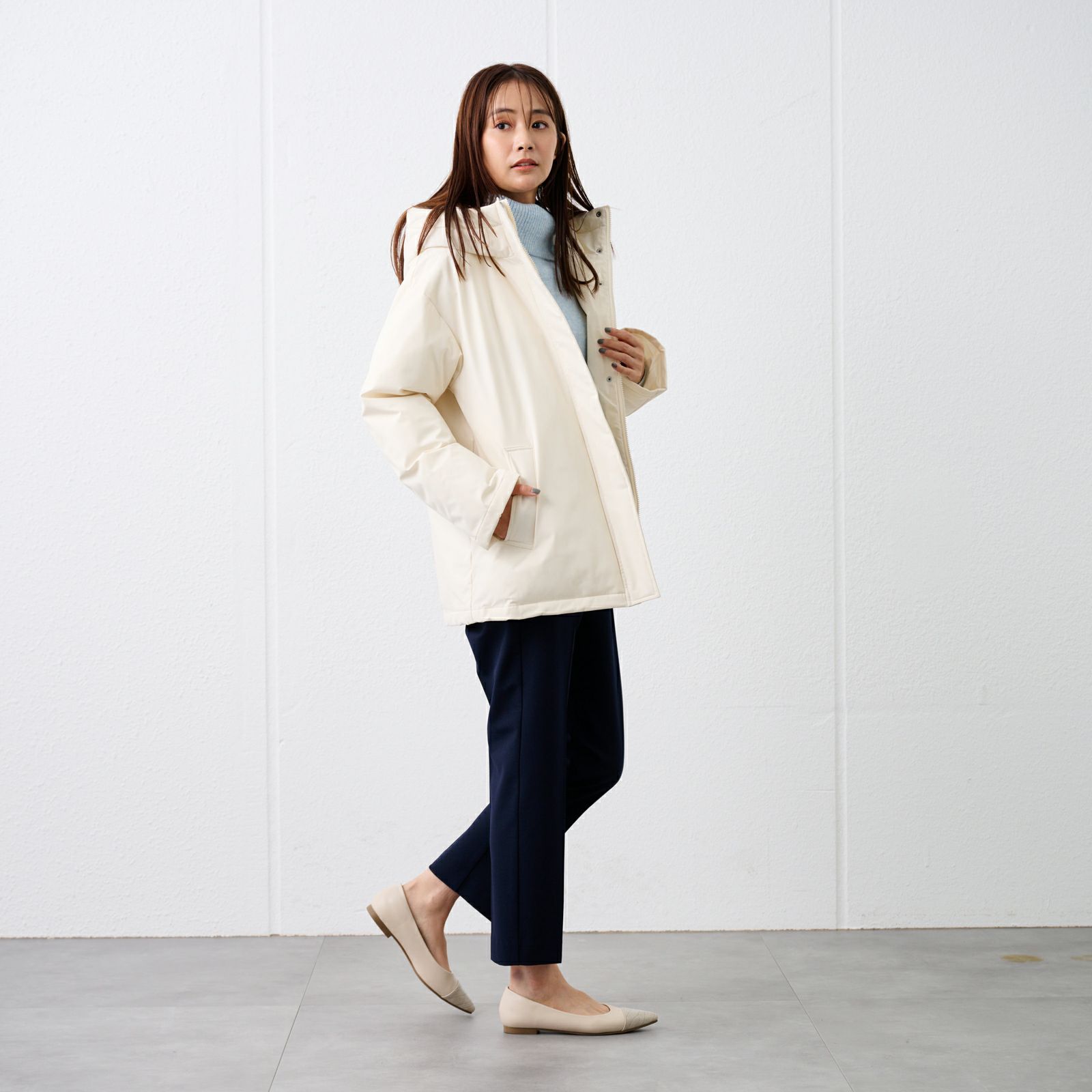 ピースフィットウォーム　保温中わたボリュームフードブルゾン