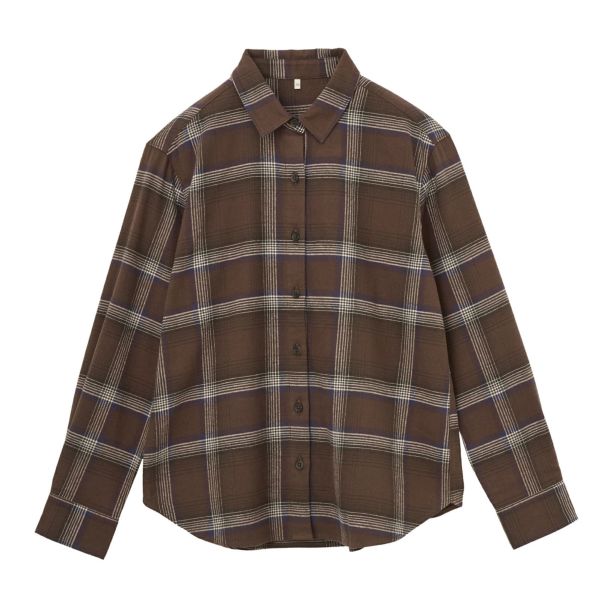 【てまラク】フランネル長袖レギュラーシャツ