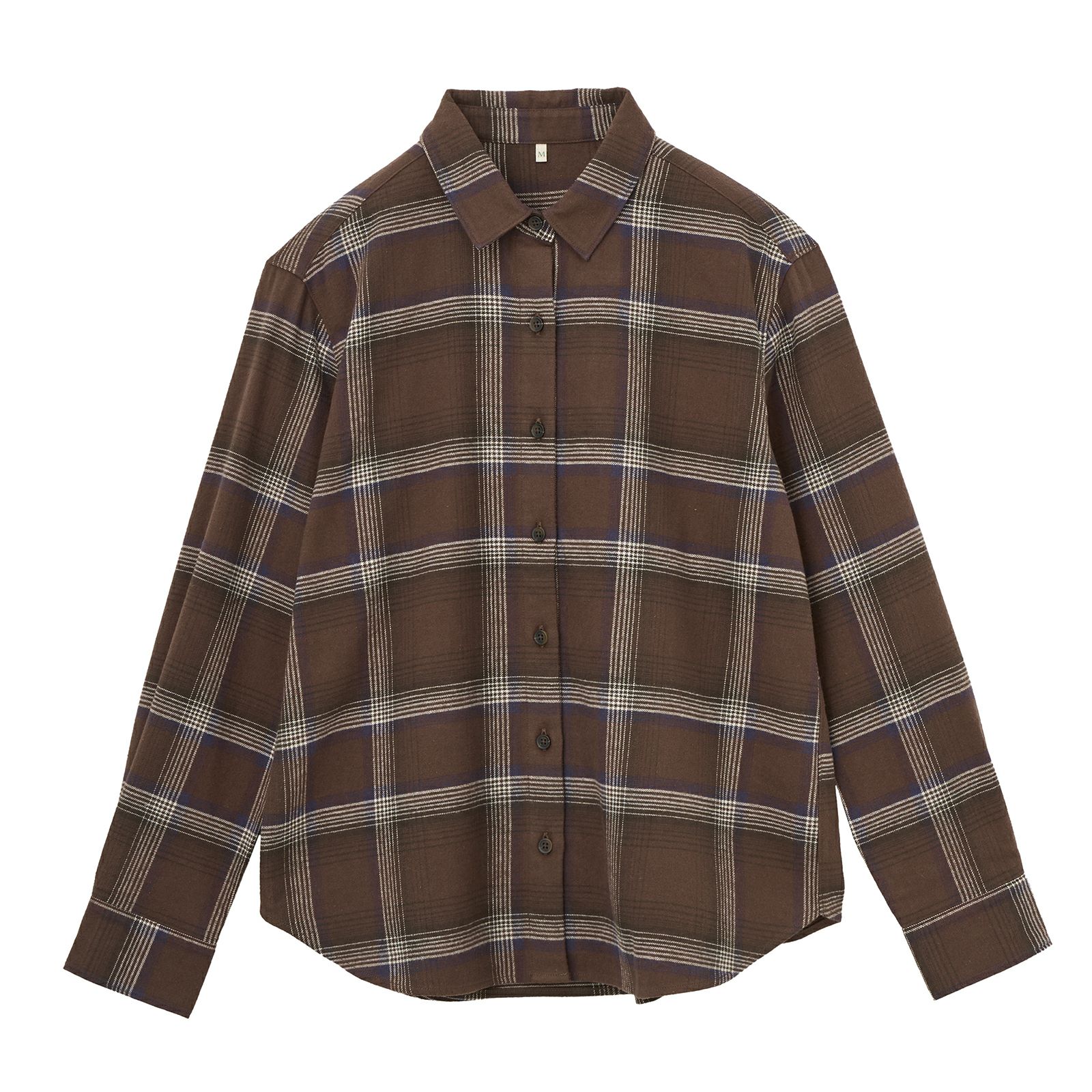 【てまラク】フランネル長袖レギュラーシャツ