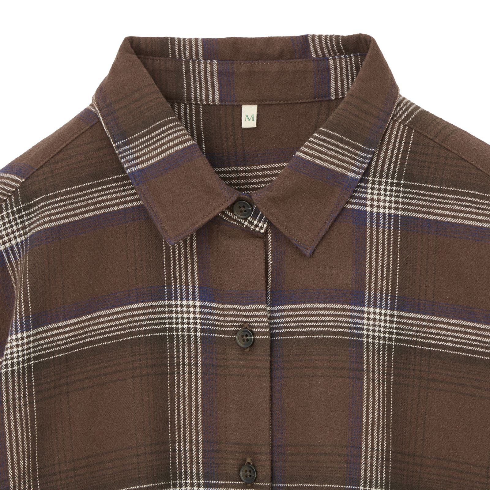 【てまラク】フランネル長袖レギュラーシャツ