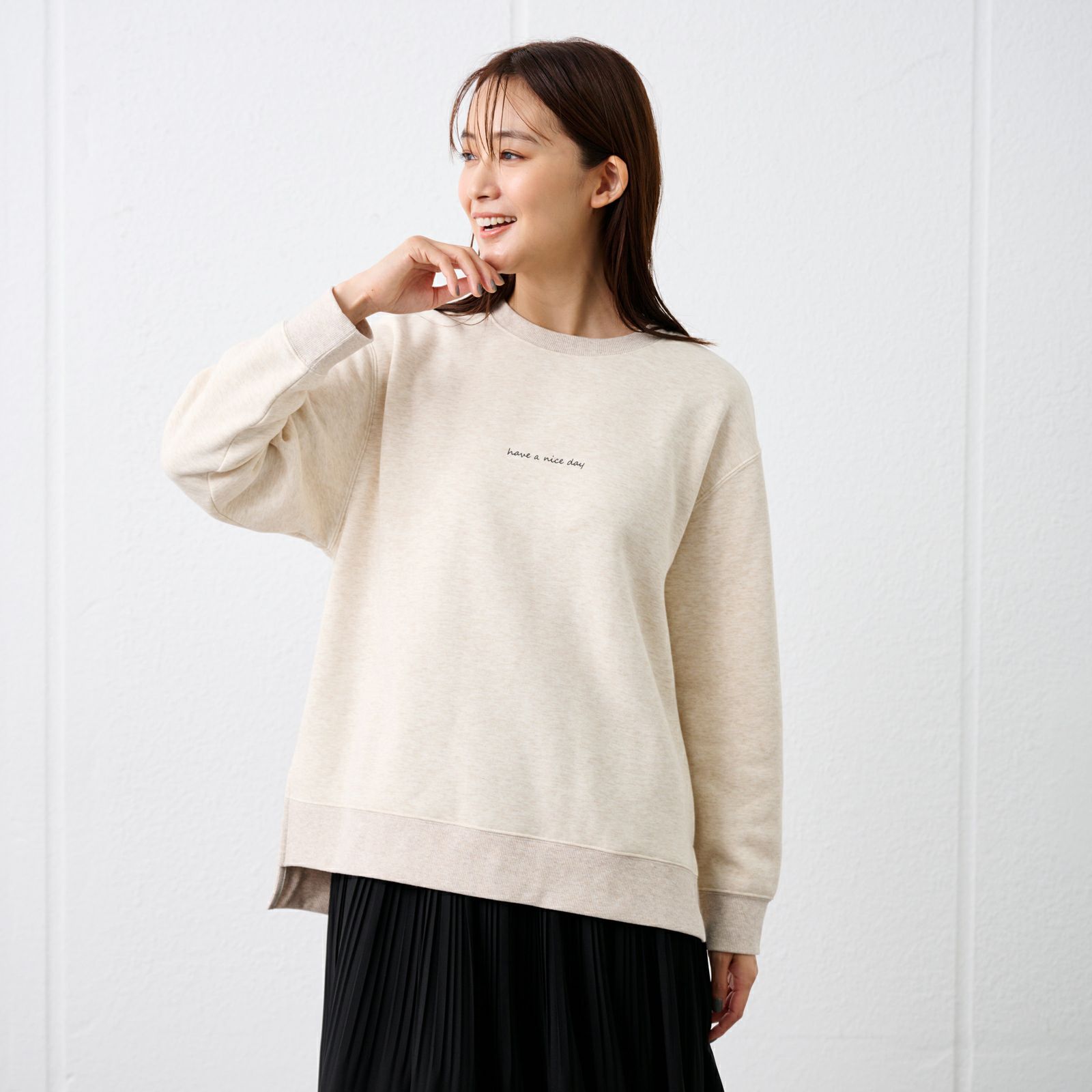 裏起毛プルオーバー