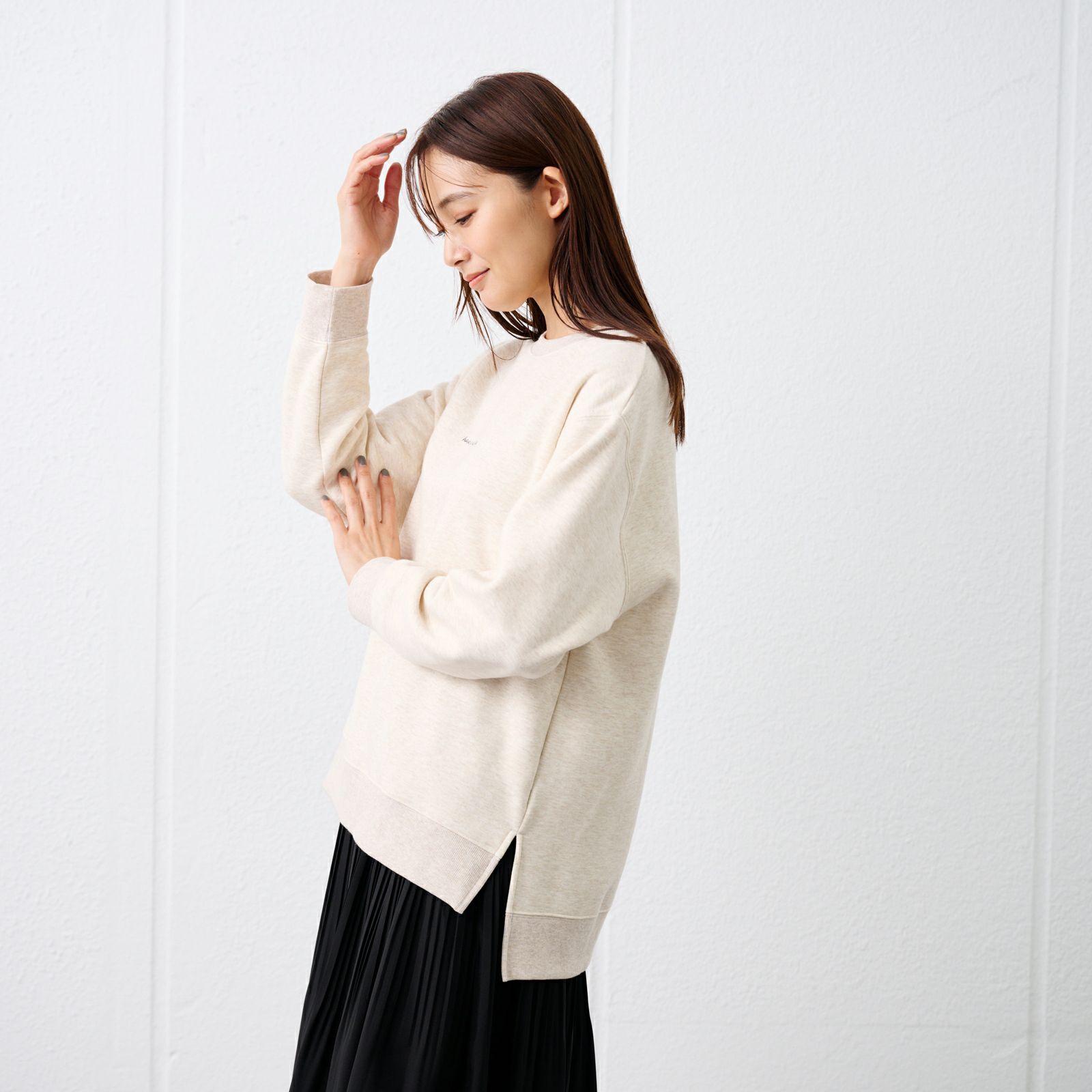 裏起毛プルオーバー