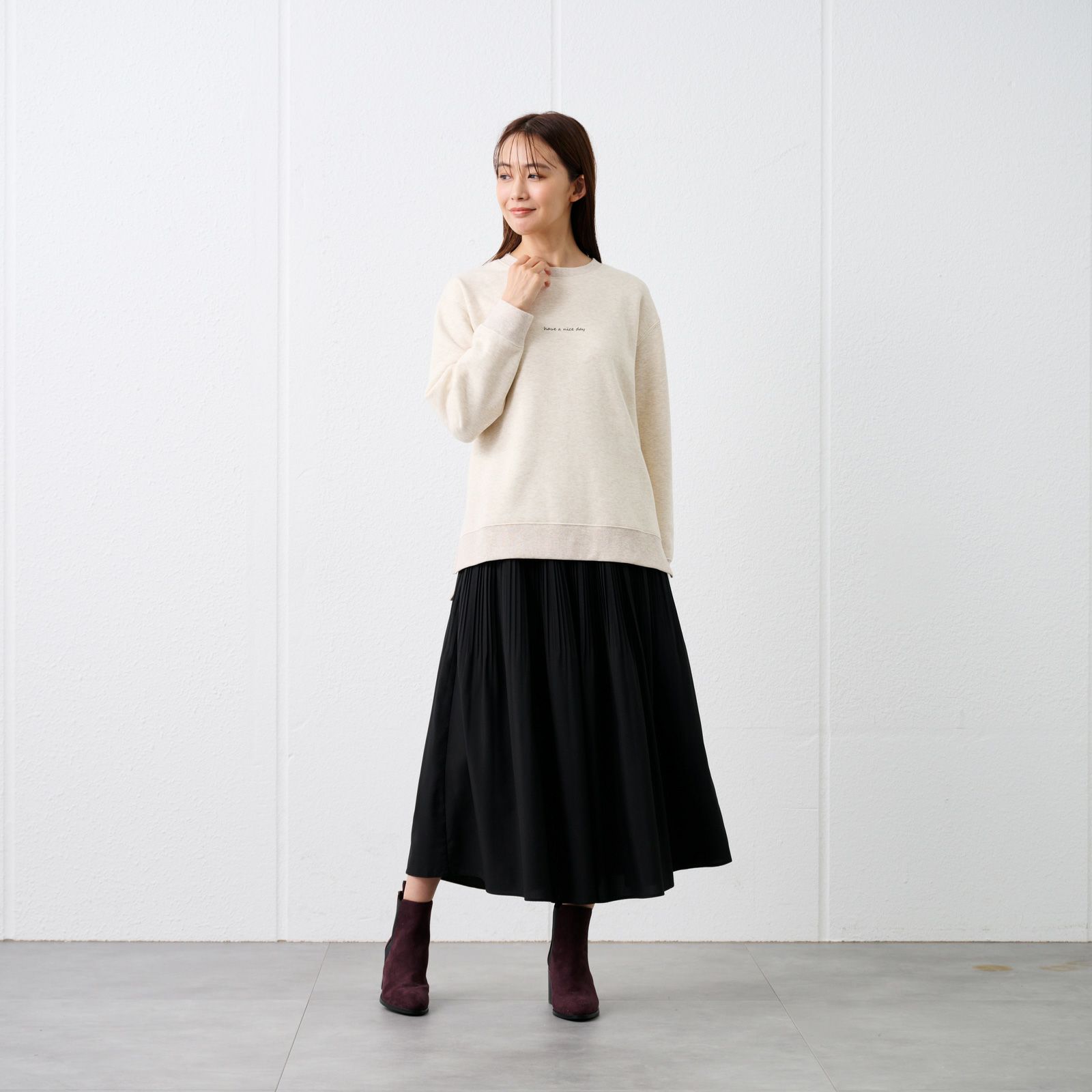 裏起毛プルオーバー