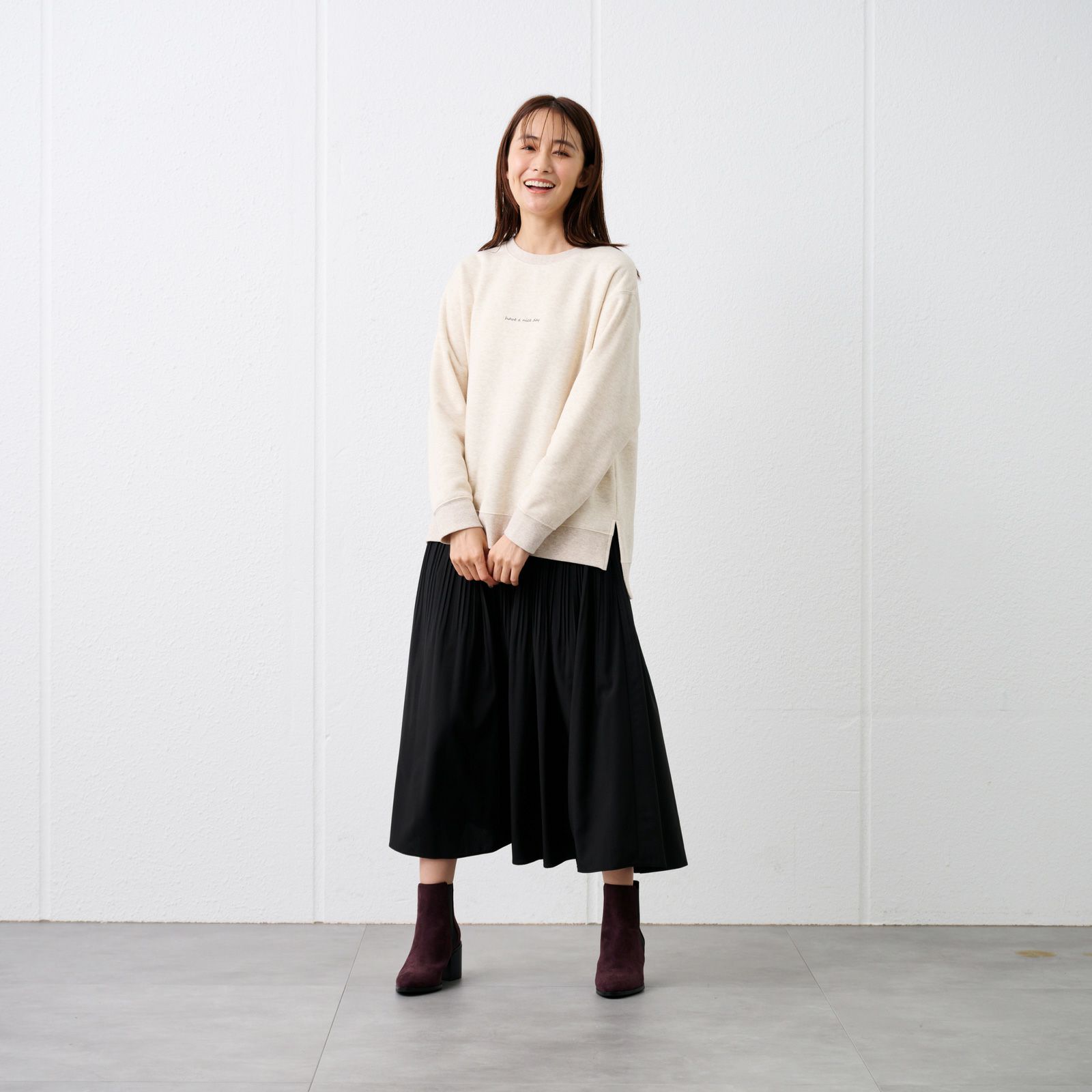 裏起毛プルオーバー