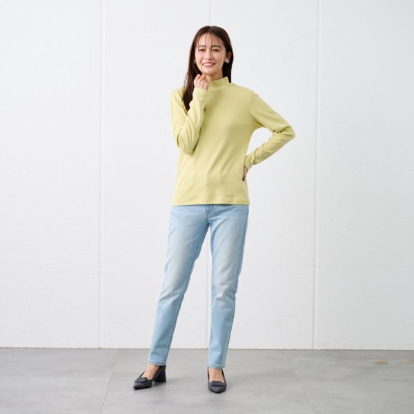 コットン１００起毛　ハイネック長袖Tシャツ