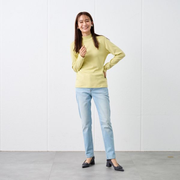 コットン１００起毛　ハイネック長袖Tシャツ