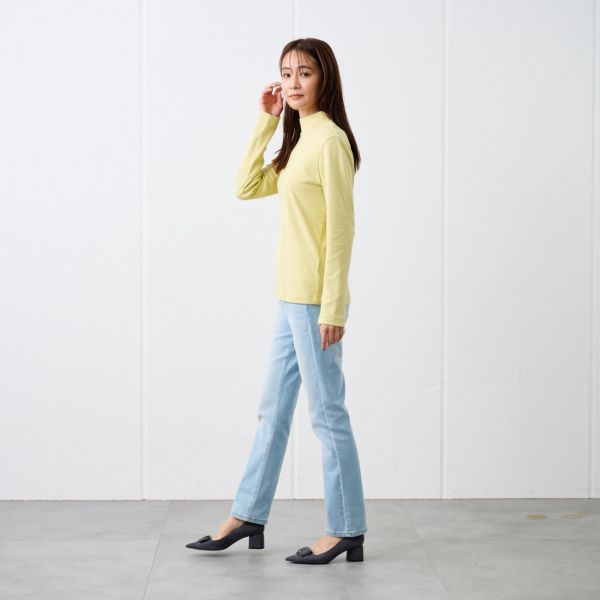 コットン１００起毛　ハイネック長袖Tシャツ