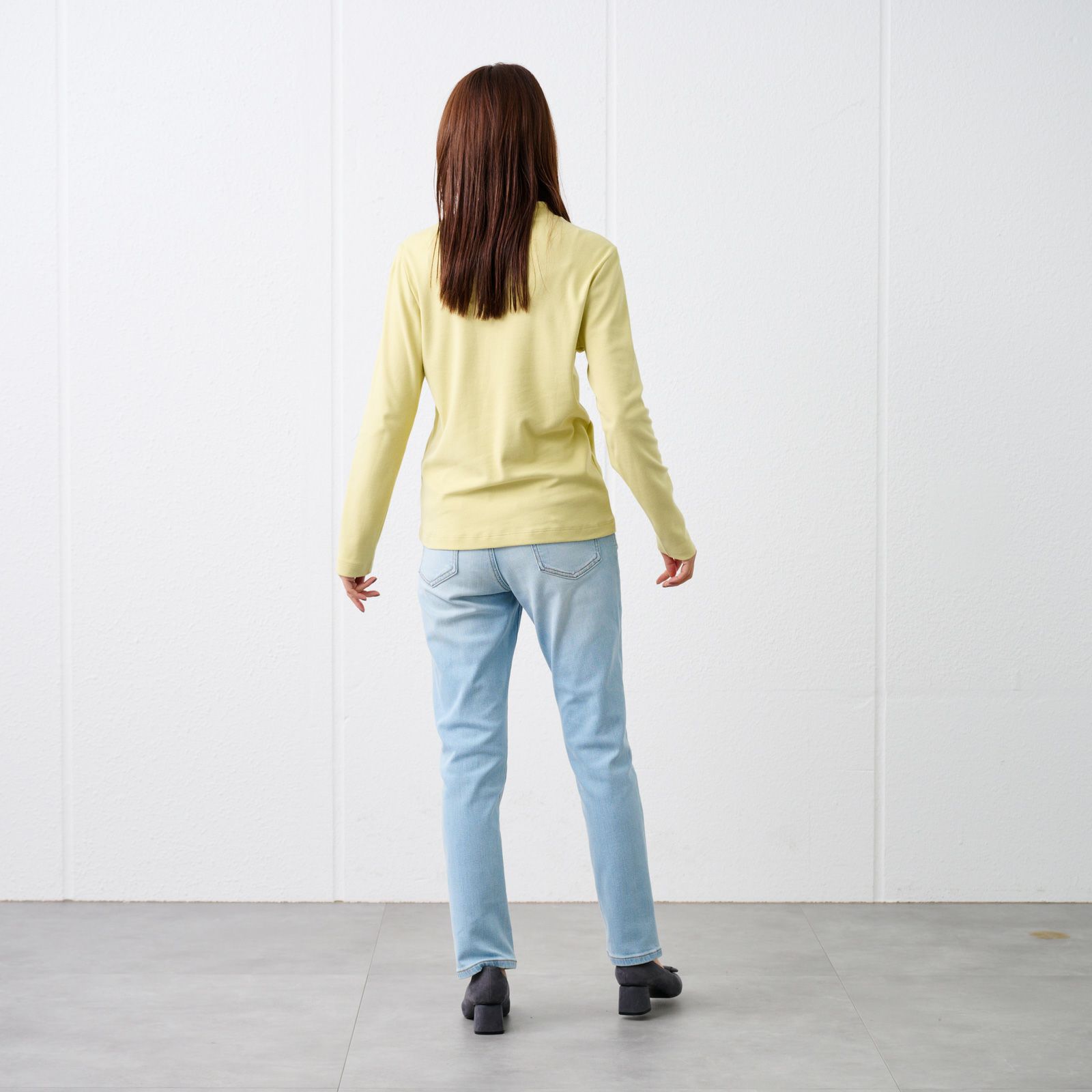 コットン１００起毛　ハイネック長袖Tシャツ