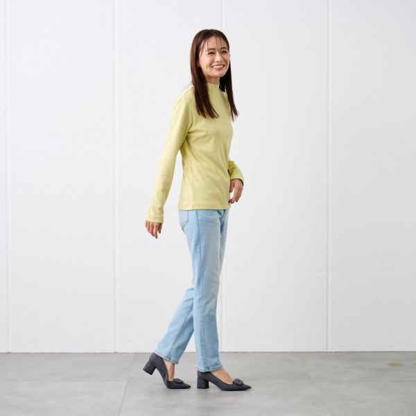 コットン１００起毛　ハイネック長袖Tシャツ