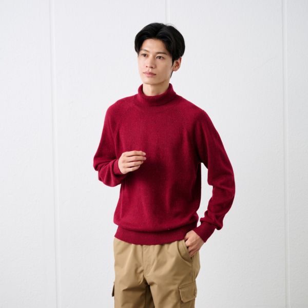 ネップヤーン　タートルネックプルオーバー