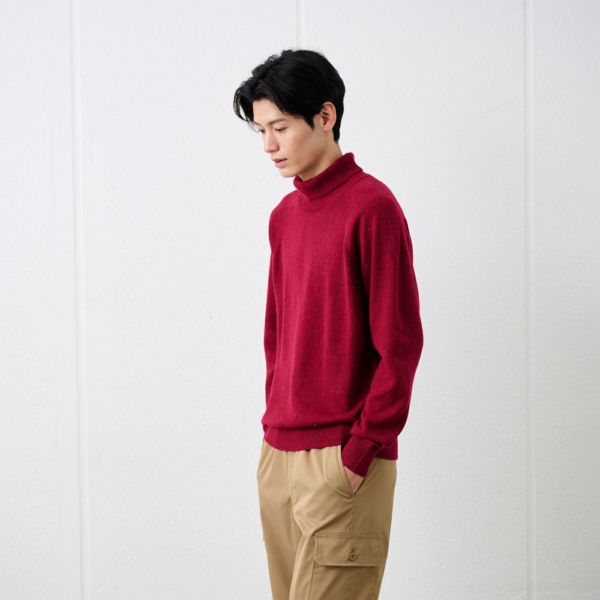ネップヤーン　タートルネックプルオーバー