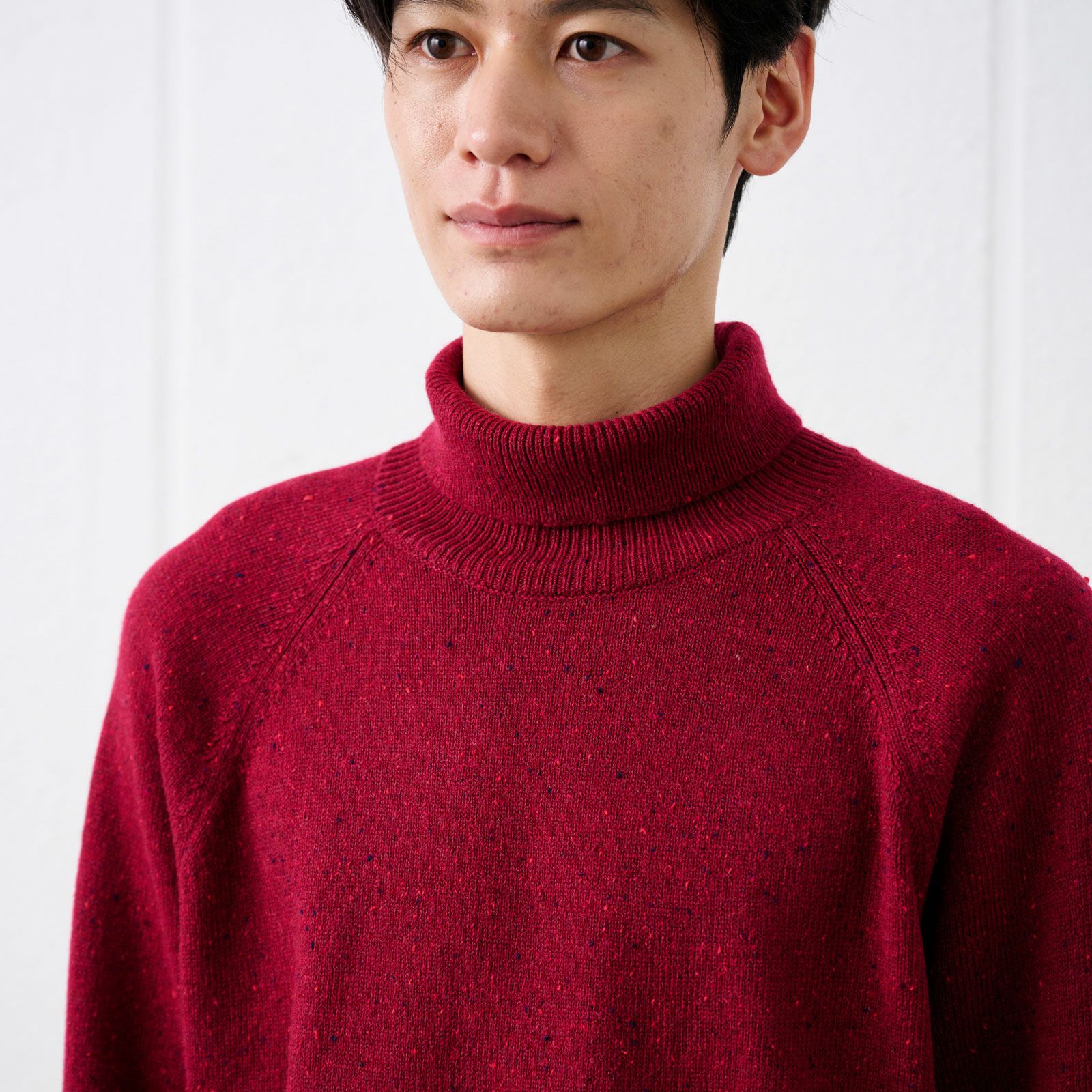 ネップヤーン　タートルネックプルオーバー