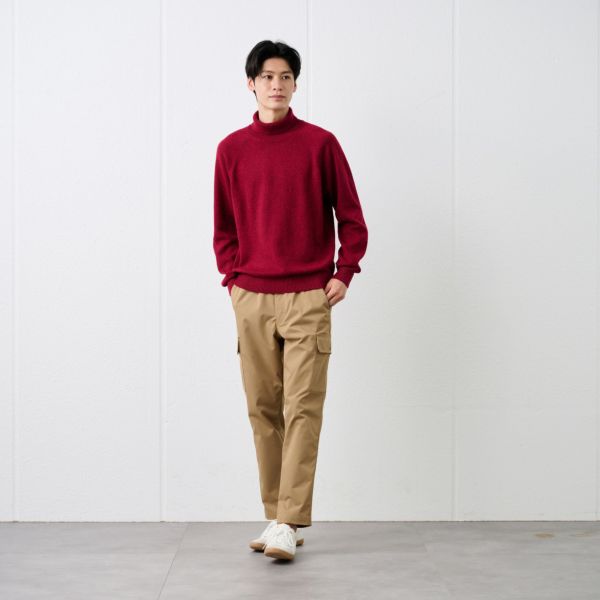 ネップヤーン　タートルネックプルオーバー