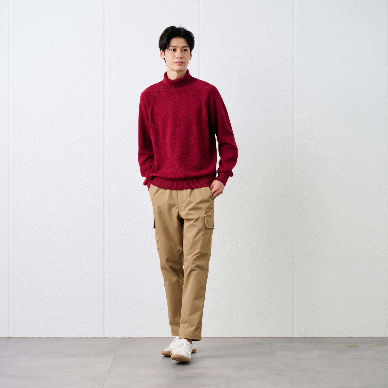 ネップヤーン　タートルネックプルオーバー