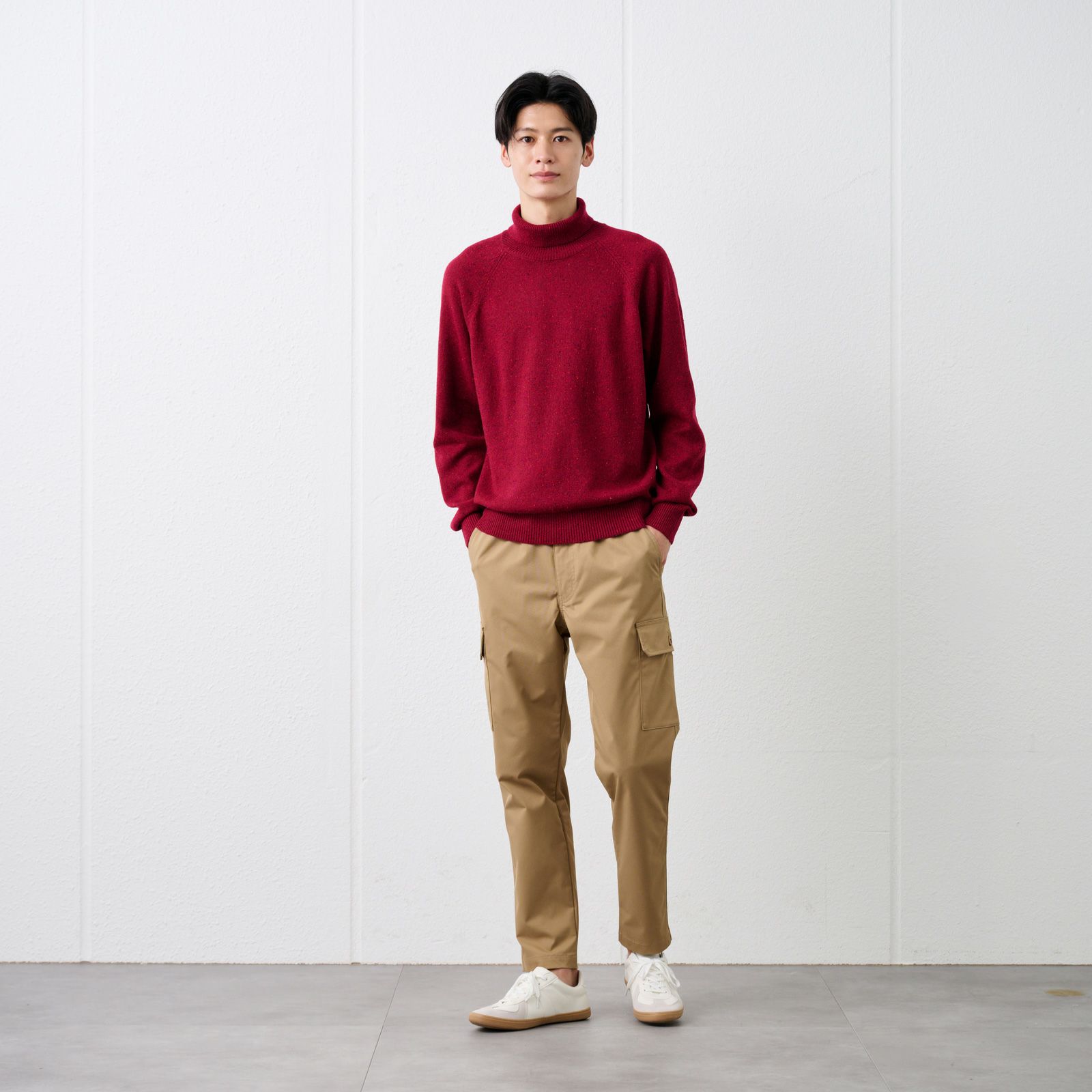 ネップヤーン　タートルネックプルオーバー