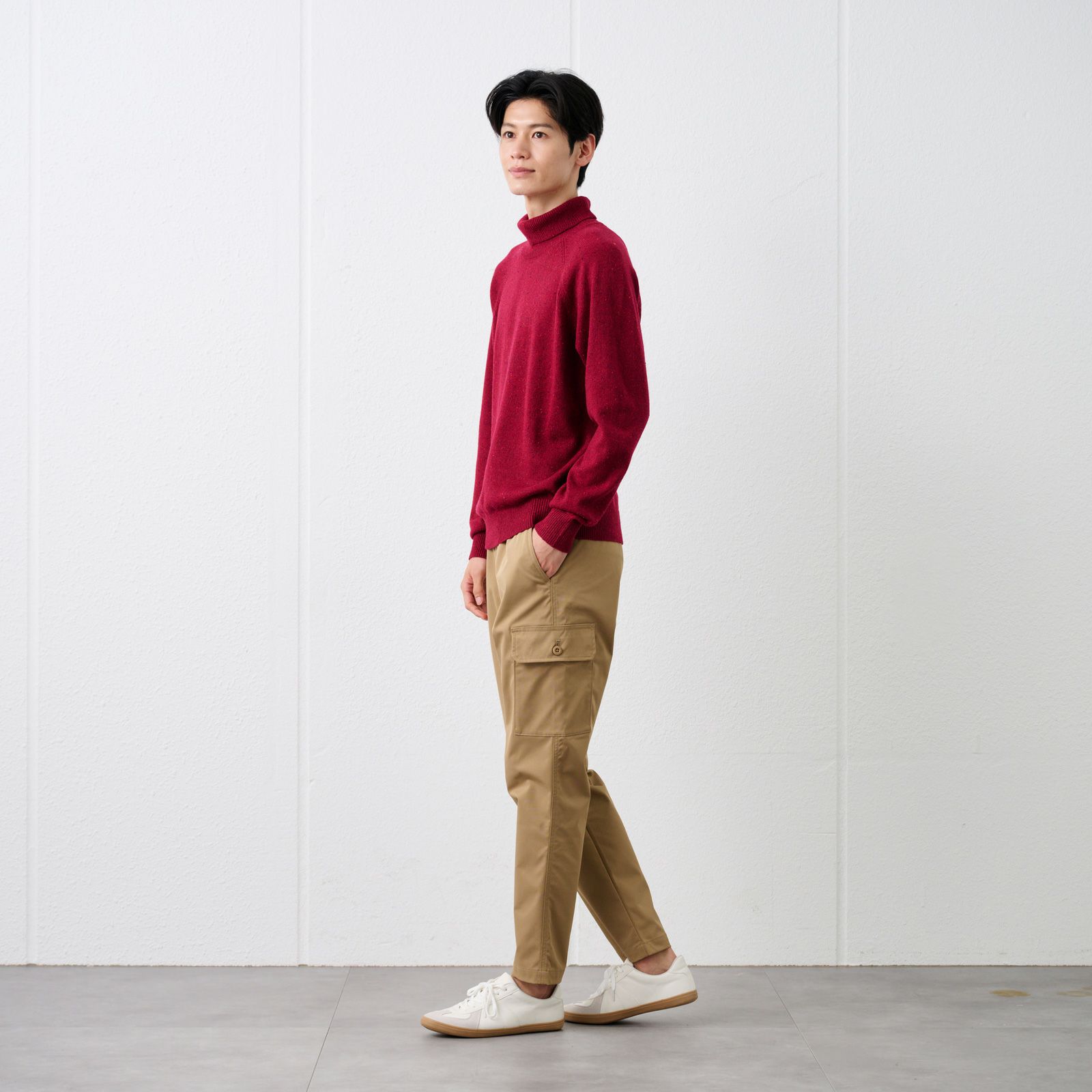 ネップヤーン　タートルネックプルオーバー