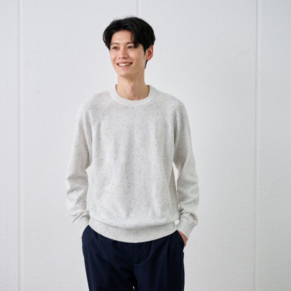 ネップヤーン　クルーネックプルオーバー