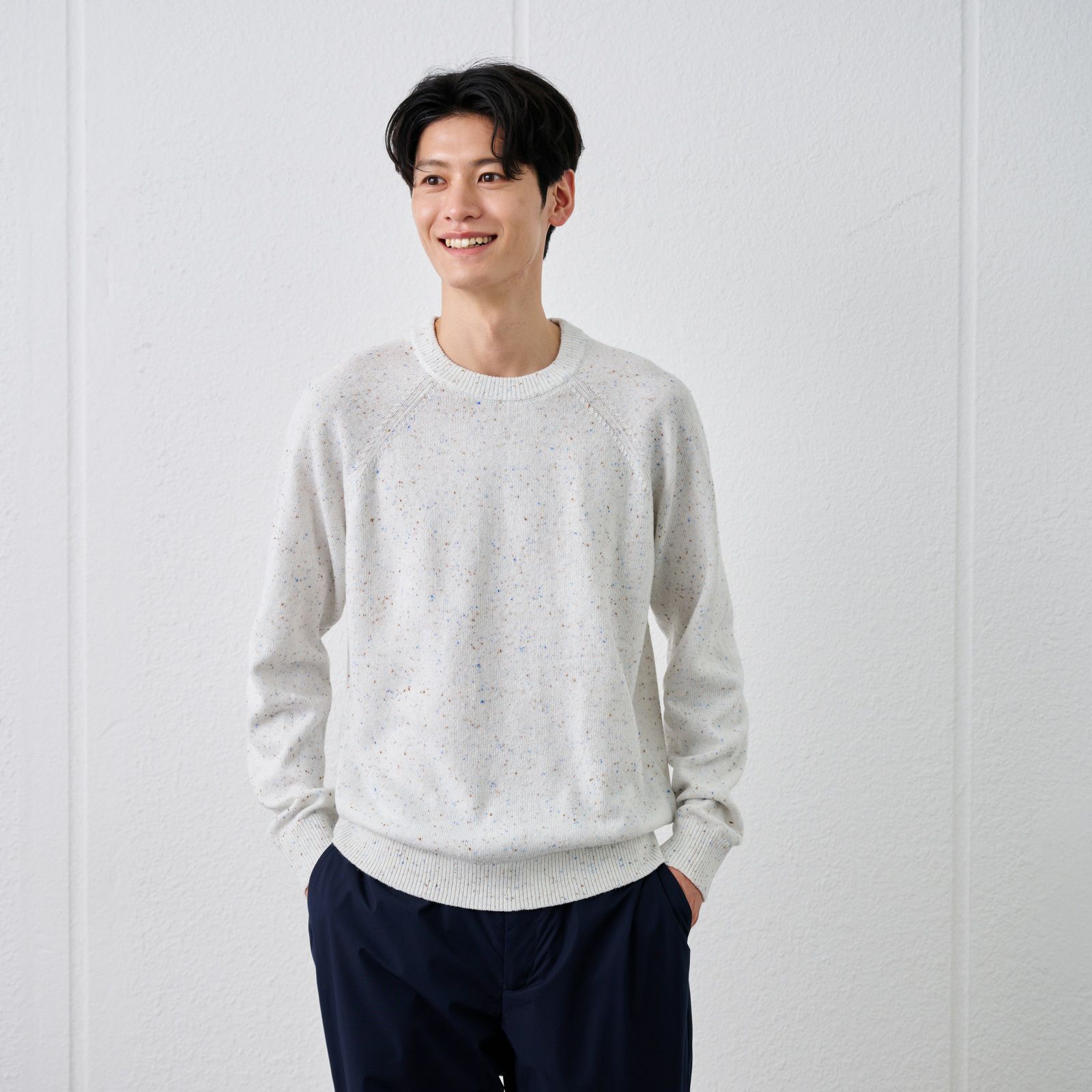 ネップヤーン　クルーネックプルオーバー