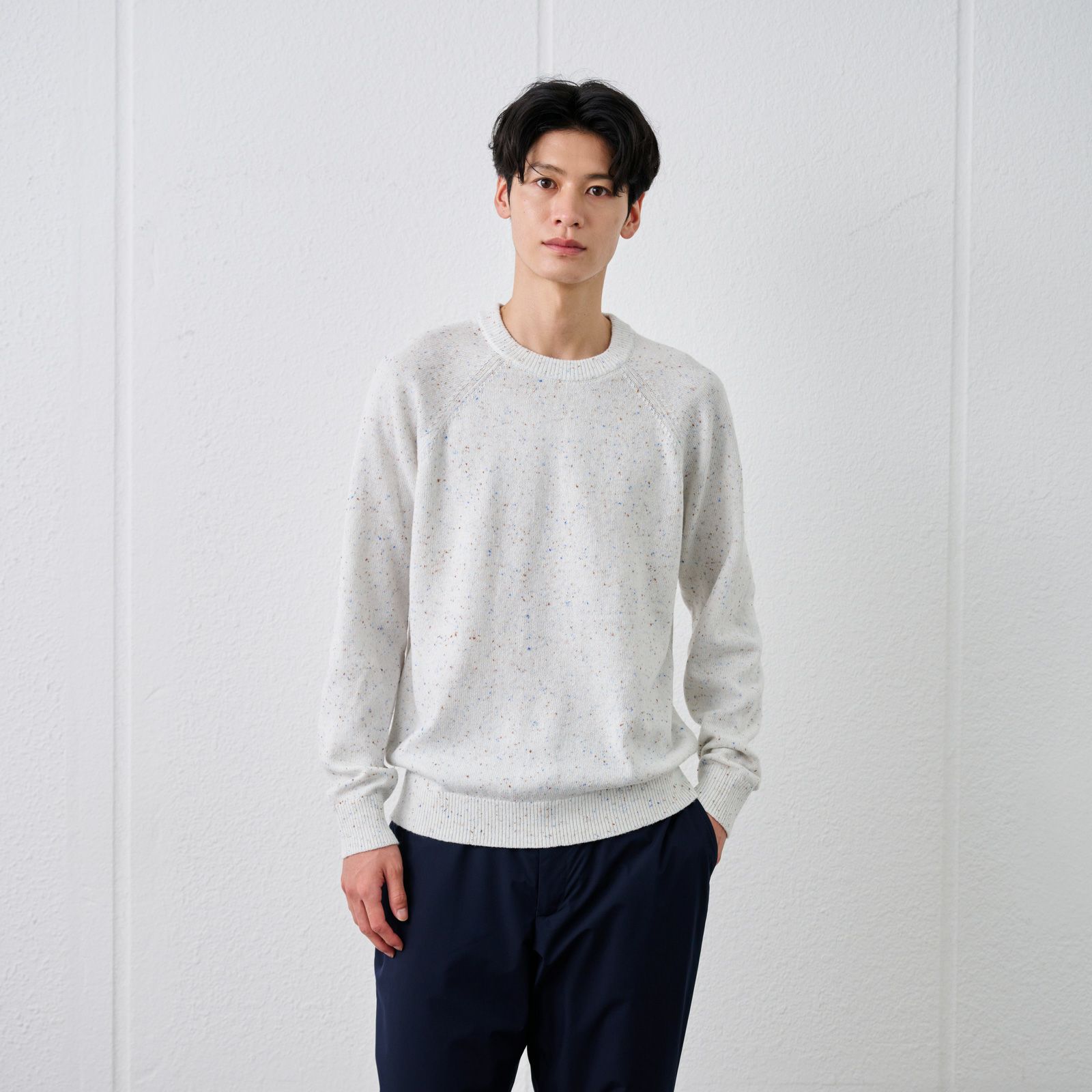 ネップヤーン　クルーネックプルオーバー