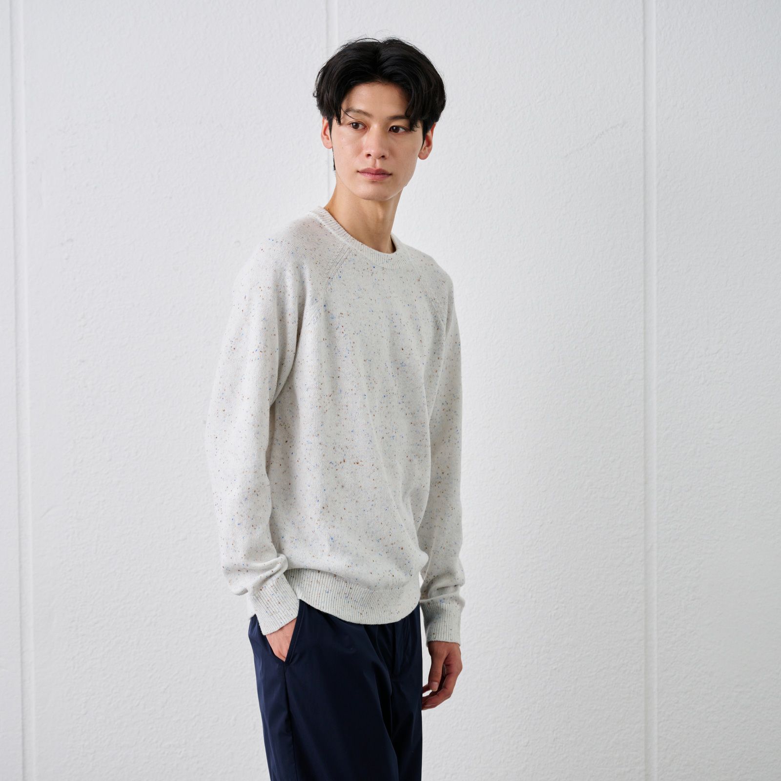 ネップヤーン　クルーネックプルオーバー