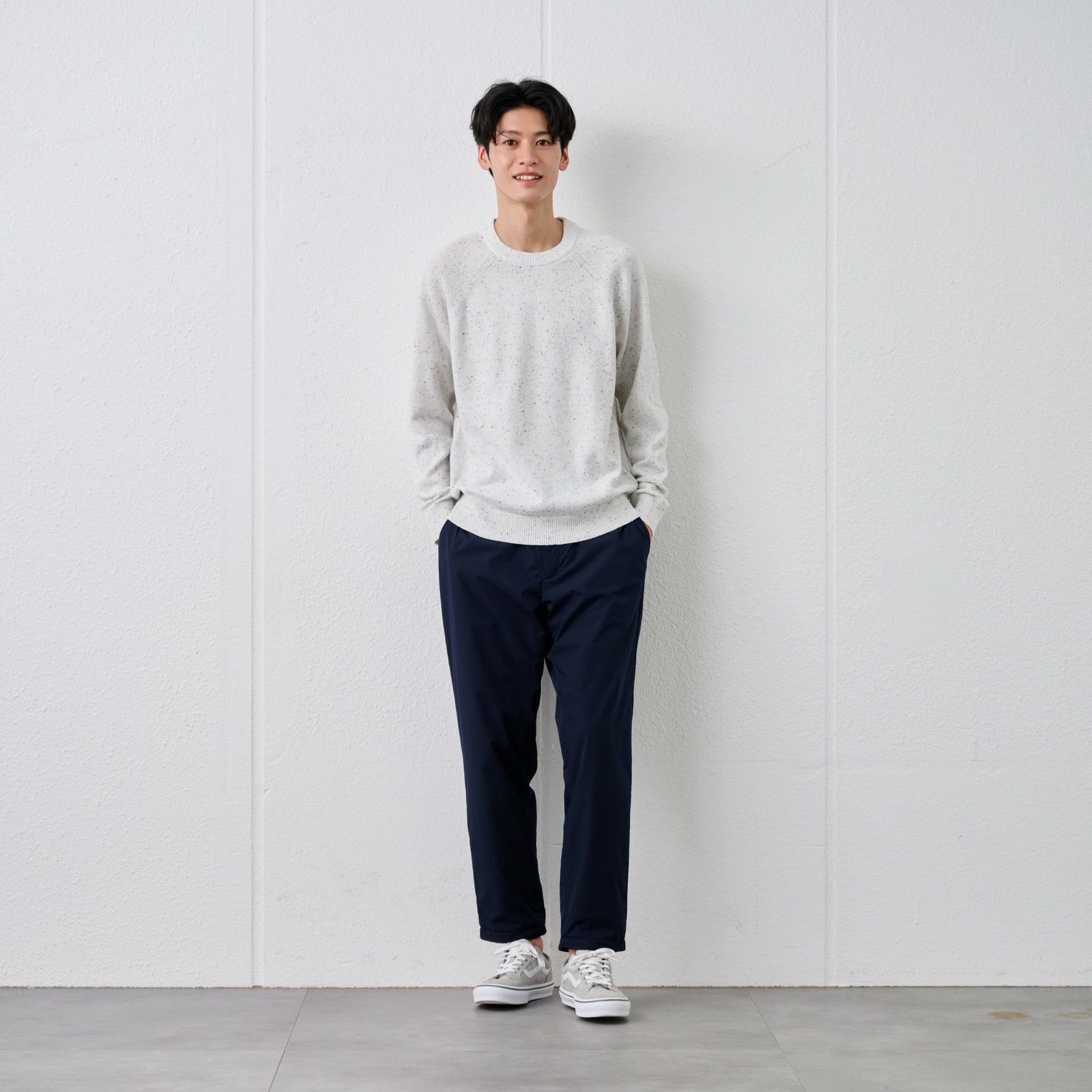 ネップヤーン　クルーネックプルオーバー