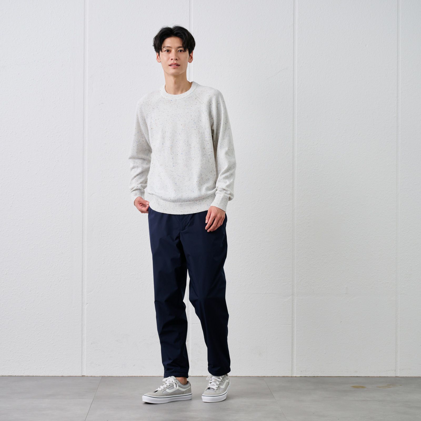 ネップヤーン　クルーネックプルオーバー