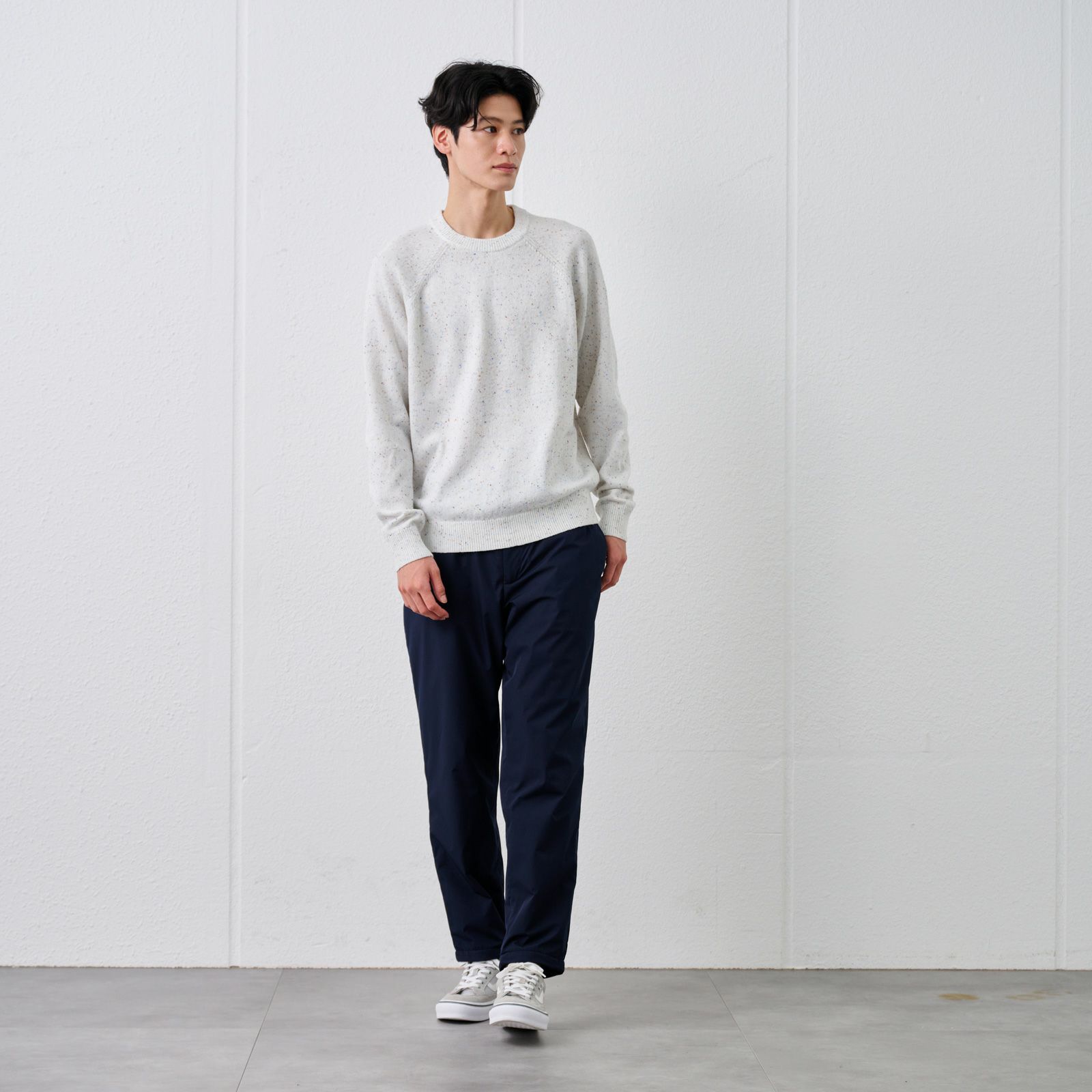 ネップヤーン　クルーネックプルオーバー