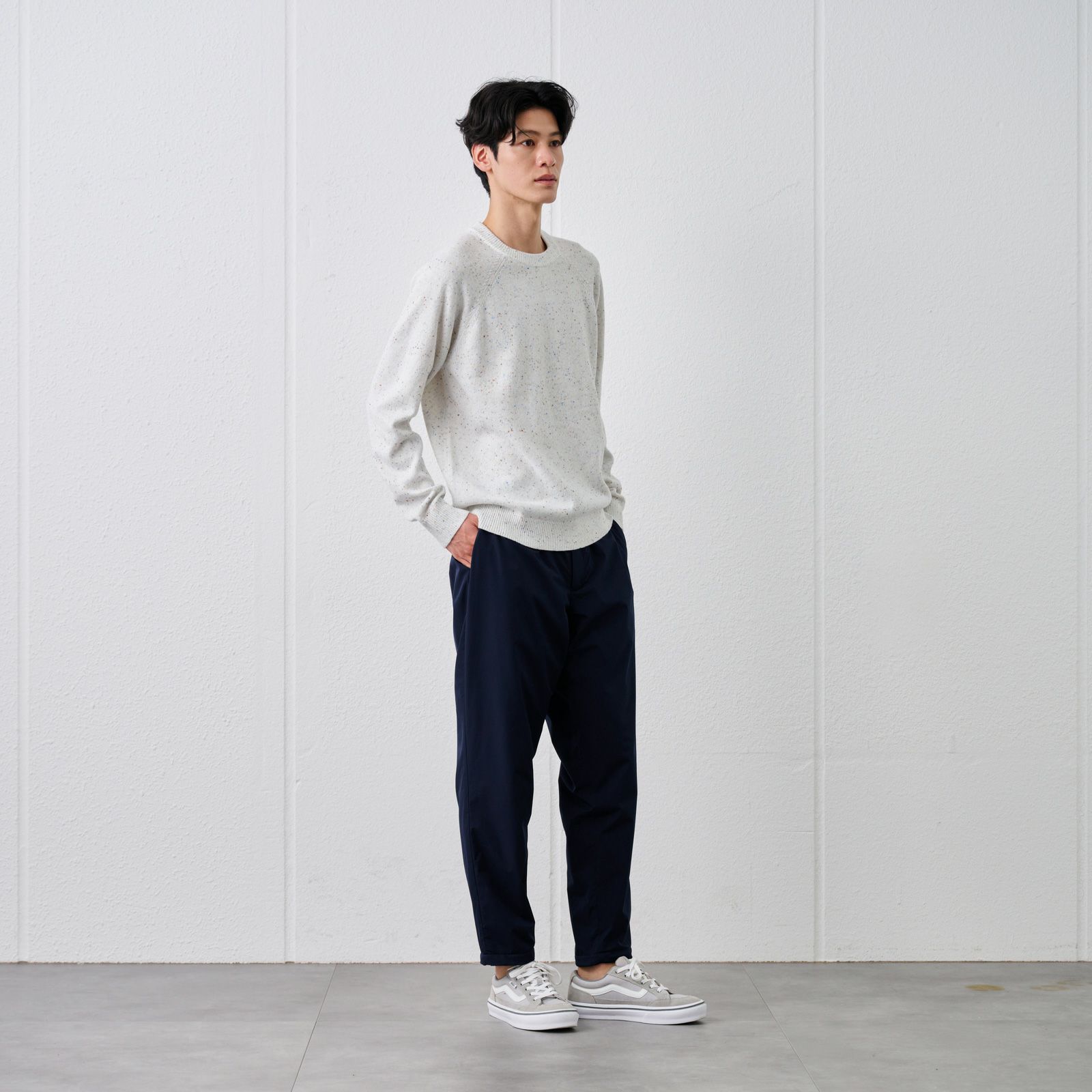 ネップヤーン　クルーネックプルオーバー