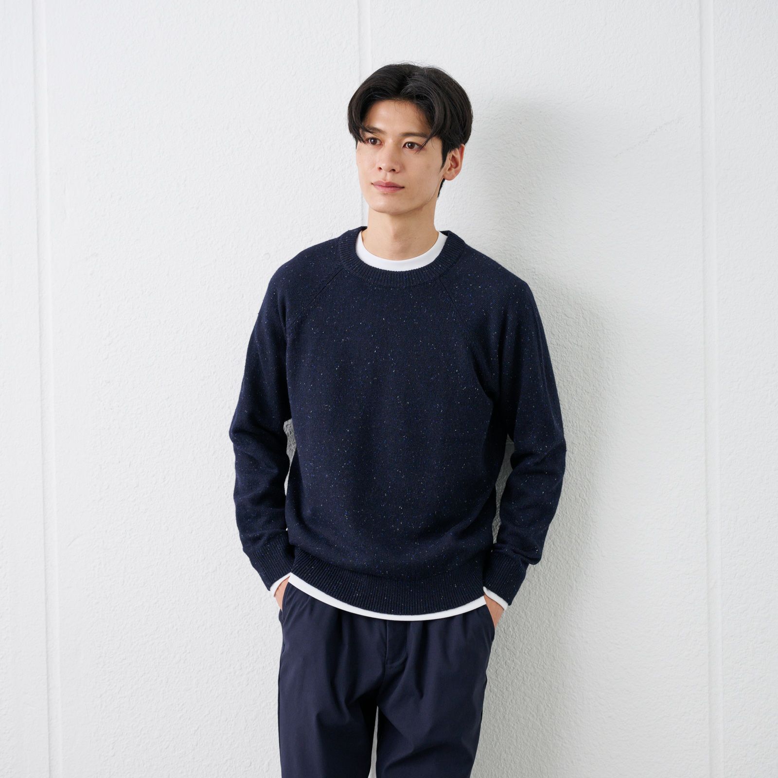 ネップヤーン　クルーネックプルオーバー