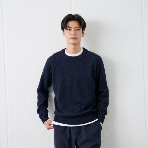 ネップヤーン　クルーネックプルオーバー