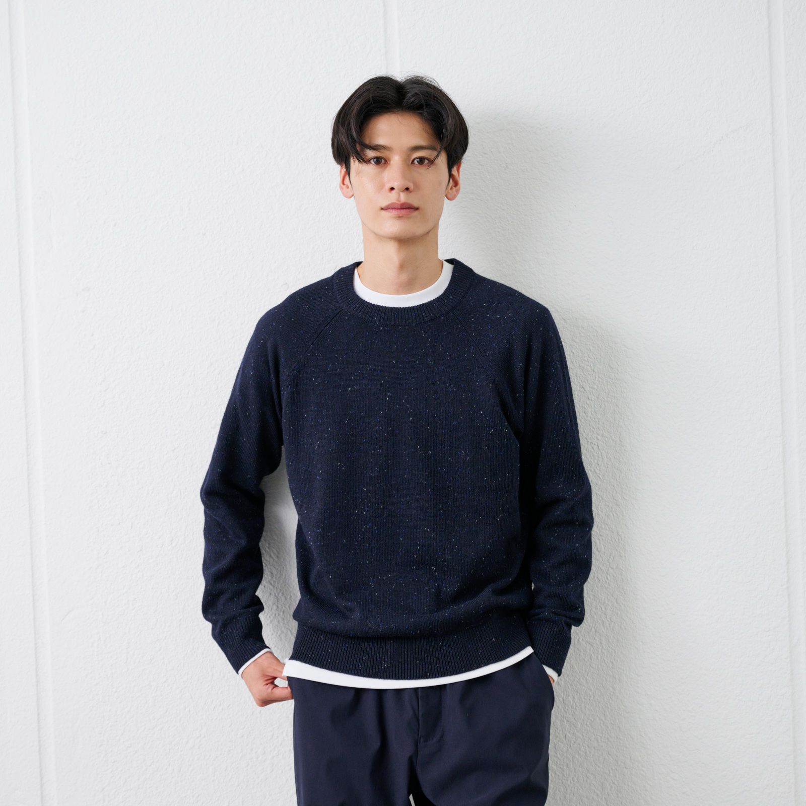 ネップヤーン　クルーネックプルオーバー