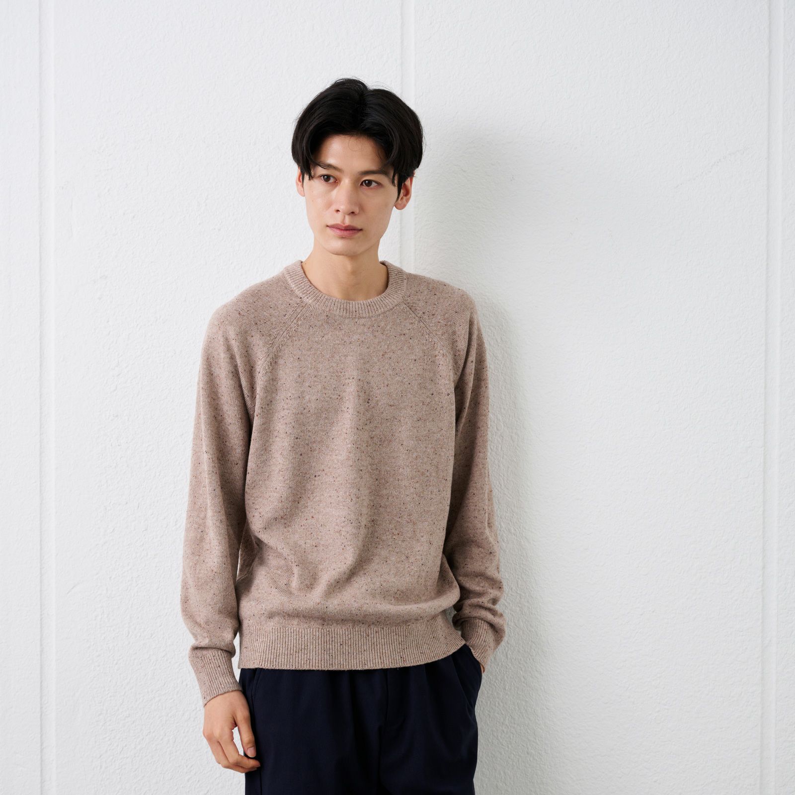 ネップヤーン　クルーネックプルオーバー