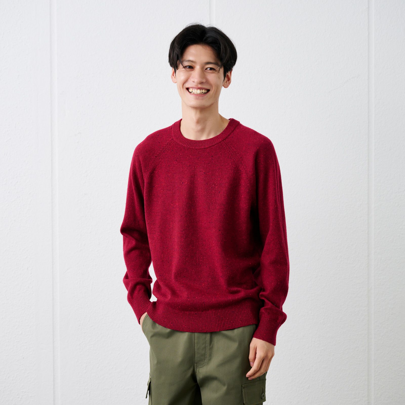 ネップヤーン　クルーネックプルオーバー