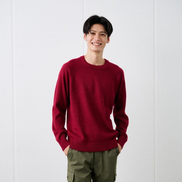 ネップヤーン　クルーネックプルオーバー
