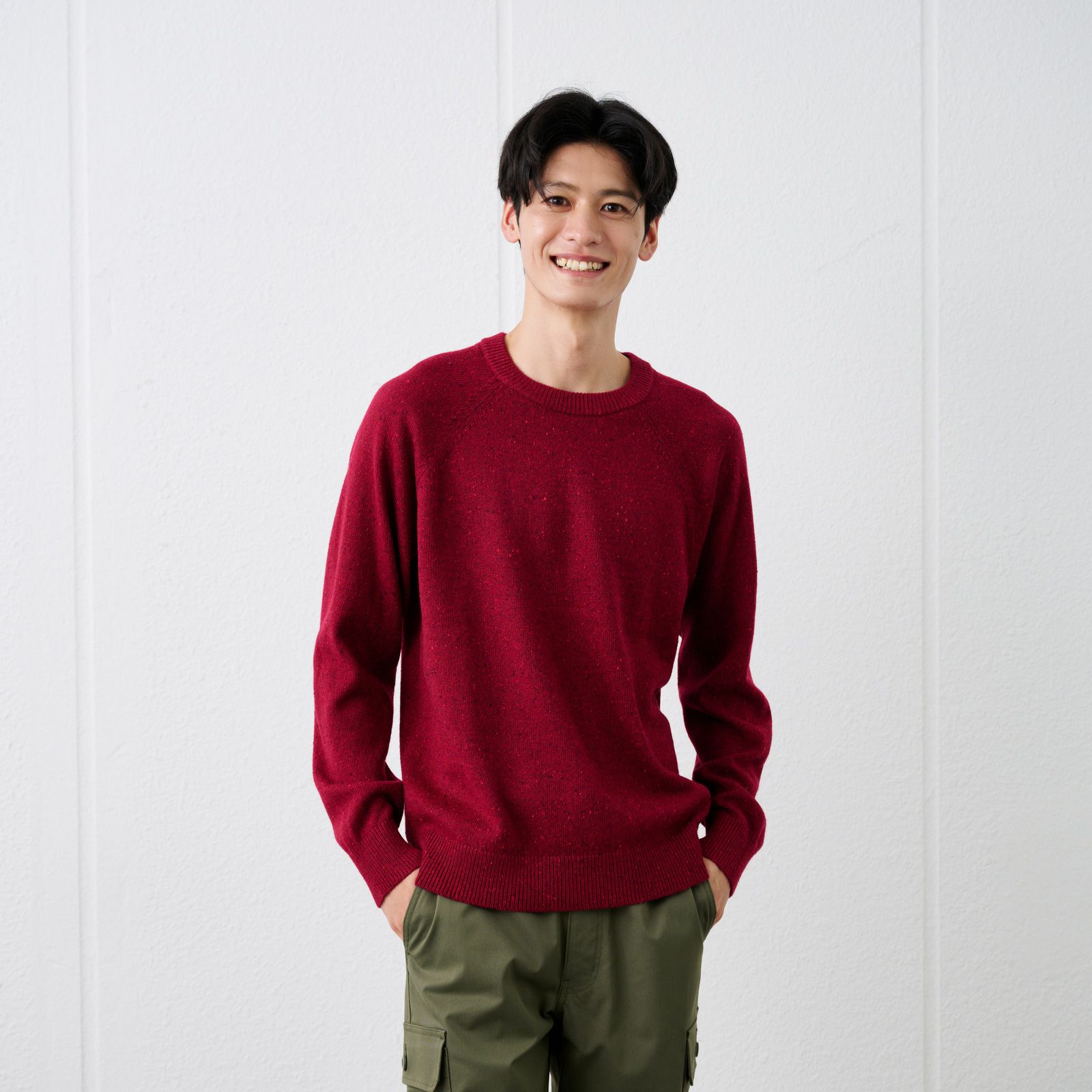 ネップヤーン　クルーネックプルオーバー