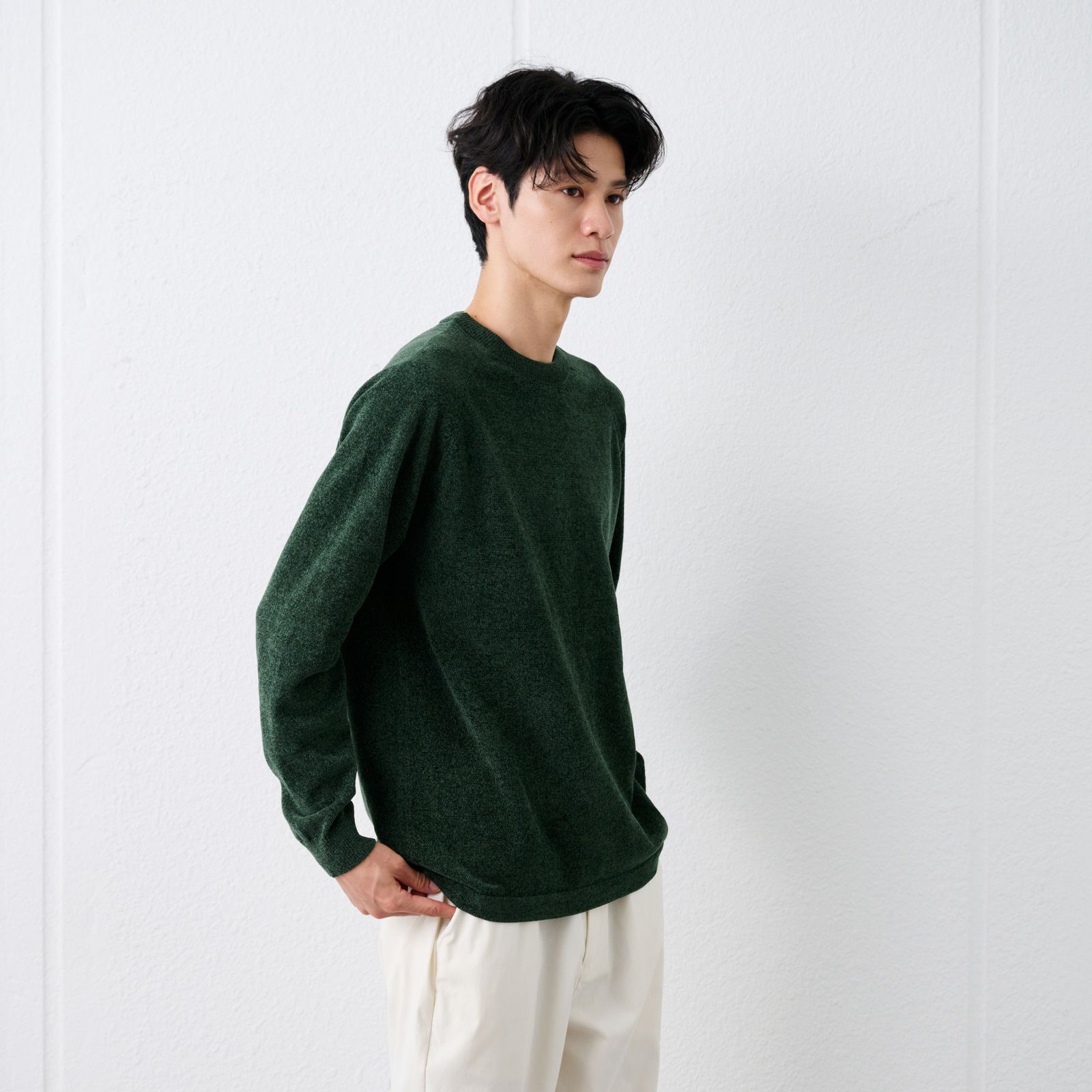 ハイゲージモール　モックネックプルオーバー