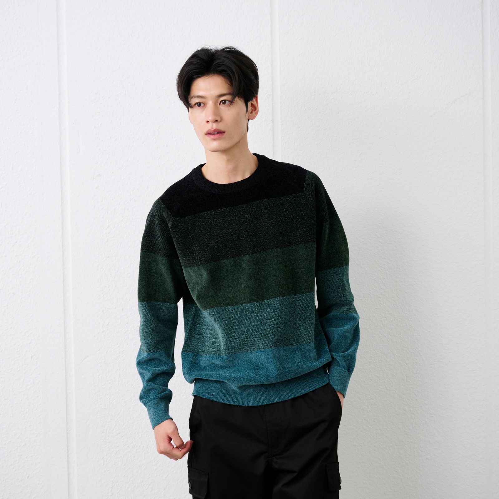 ハイゲージモール　クルーネックプルオーバー