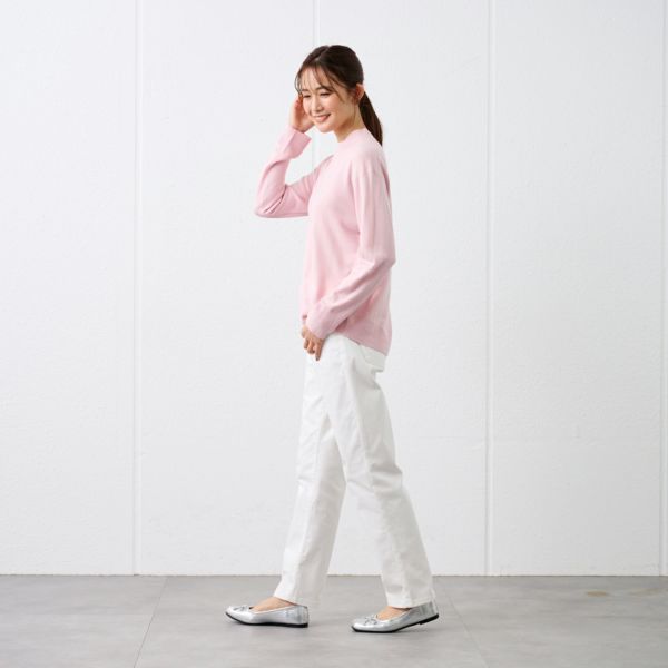 洗える・保温　シフォンタッチ　モックネックプルオーバー