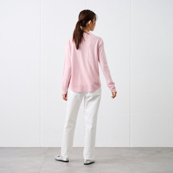 洗える・保温　シフォンタッチ　モックネックプルオーバー