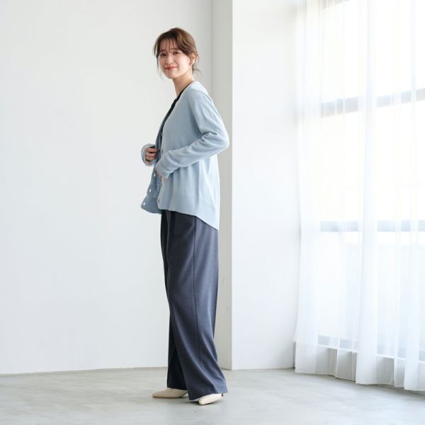 洗える・保温　シフォンタッチ　Vネックカーディガン