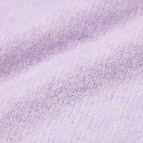 洗える・保湿　ブラッシュヤーン襟スリットプルオーバー